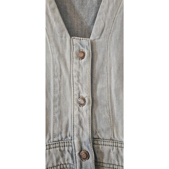 Happy X Nature Kate Hudson NWT Glide Light Wash Denim Midi Dress Size 2 Pockets - Picture 8 of 10